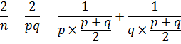 2 sur n formule